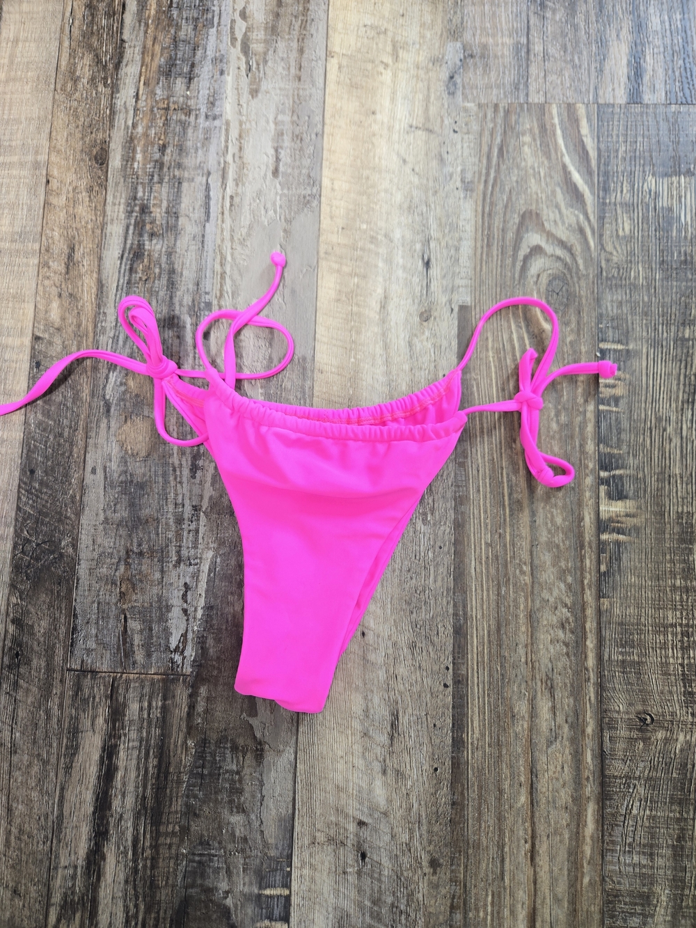 Bright Pink Triangle String Bikini Set - Picture 5 of 7